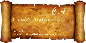 Czakó Albina névjegykártya
